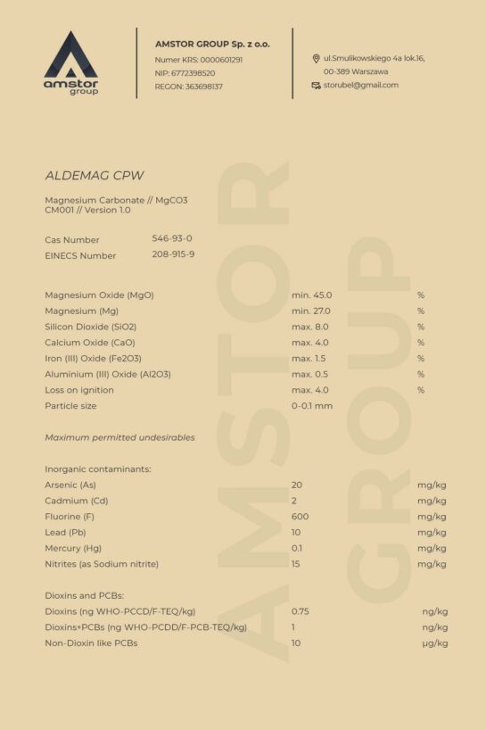 Amstor group, Природный магнезит и его производные, Украина.